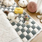 Couverture de tapis de sol pour animaux de compagnie de couleur crème et à carreaux
