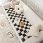 Couverture de tapis de sol pour animaux de compagnie de couleur crème et à carreaux