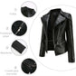 Veste en cuir souple à fermeture éclair