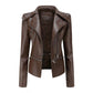 Veste en cuir souple à fermeture éclair