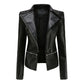 Veste en cuir souple à fermeture éclair