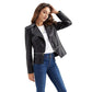 Veste en cuir souple à fermeture éclair