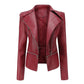Veste en cuir souple à fermeture éclair