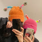 🔥 Réduction de 49% sur le Black Friday 🤖 Hiver parent - enfant mignon lumineux petit monstre tricot chapeau