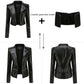 Veste en cuir souple à fermeture éclair